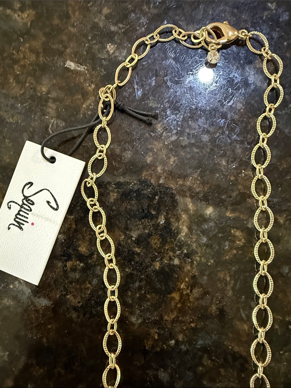 Anthropologie-Sequin NYC XOXO Gold-Tone Multi-Charm Necklace!!🔥🔥🔥 - Picture 4 of 16